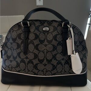 Coach Black and Gray Signature Satchel